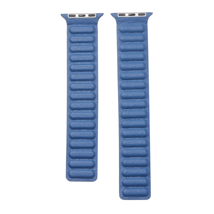 Loop Leather Watch Band For Apple Watch Series 7 45mm / 6 & SE & 5 & 4 44mm / 3 & 2 & 1 42mm(Midnight Blue) by bashfashion