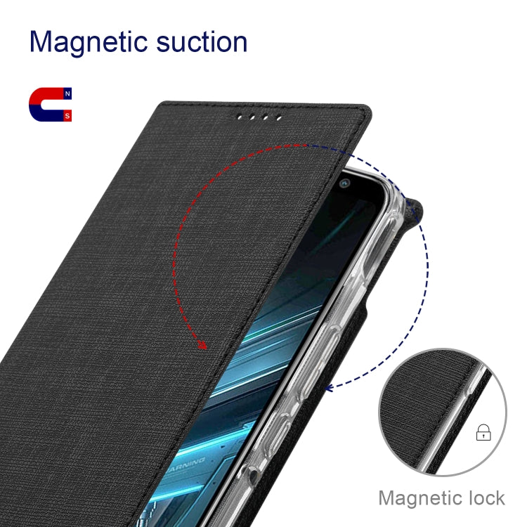 For Asus ROG Phone 3 ZS661KS ViLi DMX Series Shockproof TPU + PU Leather Magnetic Attraction Horizontal Flip Case with Card Slot & Holder(Black) by ViLi