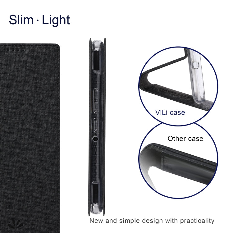 For Asus ROG Phone 3 ZS661KS ViLi DMX Series Shockproof TPU + PU Leather Magnetic Attraction Horizontal Flip Case with Card Slot & Holder(Black) by ViLi