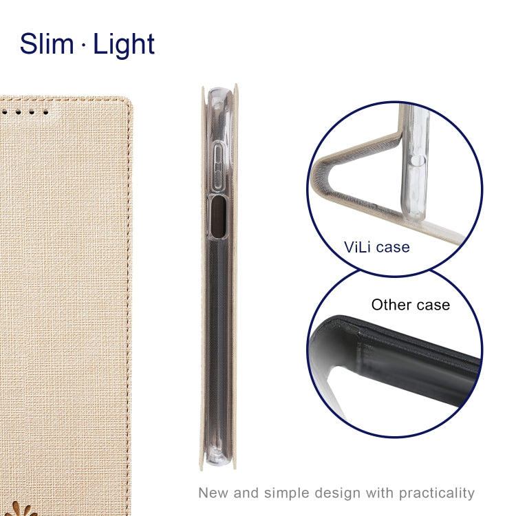 For Motorola Moto G 5G Plus ViLi DMX Series Shockproof TPU + PU Leather Magnetic Attraction Horizontal Flip Case with Card Slot & Holder(Gold) by ViLi