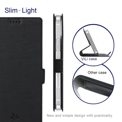 For OnePlus Nord N10 5G ViLi K Series Shockproof TPU + PU Leather Magnetic Buckle Horizontal Flip Case with Card Slots & Wallet & Holder(Black) by ViLi