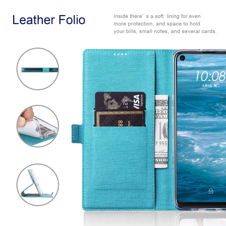 For OnePlus Nord N100 ViLi K Series Shockproof TPU + PU Leather Magnetic Buckle Horizontal Flip Case with Card Slots & Wallet & Holder(Blue) by ViLi
