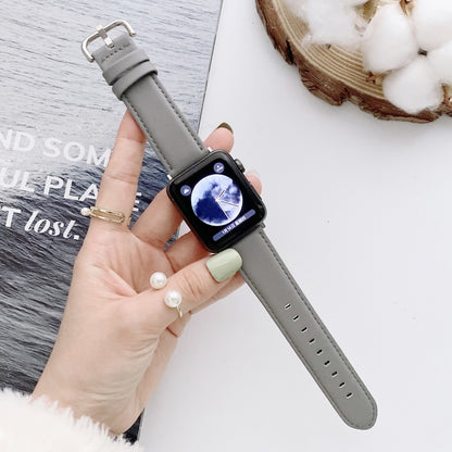 D Character Buckle Smooth Texture Watch Band For Apple Watch Series 9&8&7 41mm / SE 3&SE 2&6&SE&5&4 40mm / 3&2&1 38mm(Gray) by bashfashion