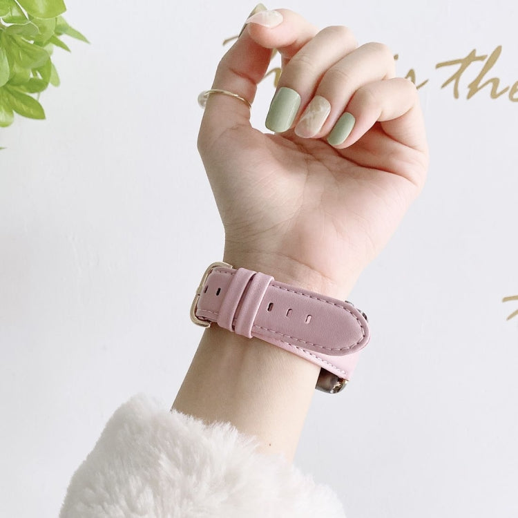 D Character Buckle Smooth Texture Watch Band For Apple Watch Series 9&8&7 41mm / SE 3&SE 2&6&SE&5&4 40mm / 3&2&1 38mm(Black) by bashfashion