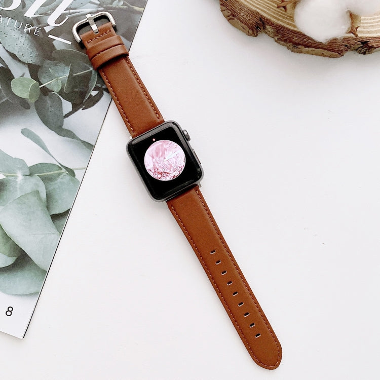 D Character Buckle Smooth Texture Watch Band For Apple Watch Ultra 49mm&Watch Ultra 2 49mm / Series 9&8&7 45mm / SE 3&SE 2&6&SE&5&4 44mm / 3&2&1 42mm(Coffee) by bashfashion