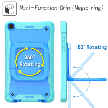 For Samsung Galaxy Tab A 8.0 (2019) T290 Contrast Color Shockproof Robot Silicone + PC Case with Wristband Holder(Mint Green + Blue) by bashfashion