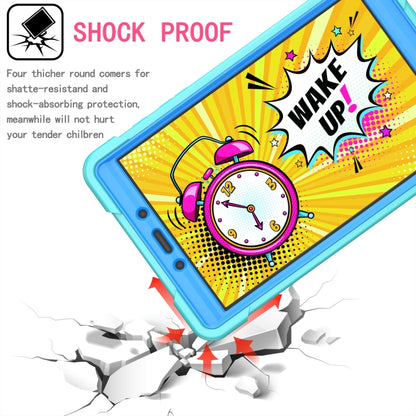 For Samsung Galaxy Tab A 8.0 (2019) T290 Contrast Color Shockproof Robot Silicone + PC Case with Wristband Holder(Mint Green + Blue) by bashfashion