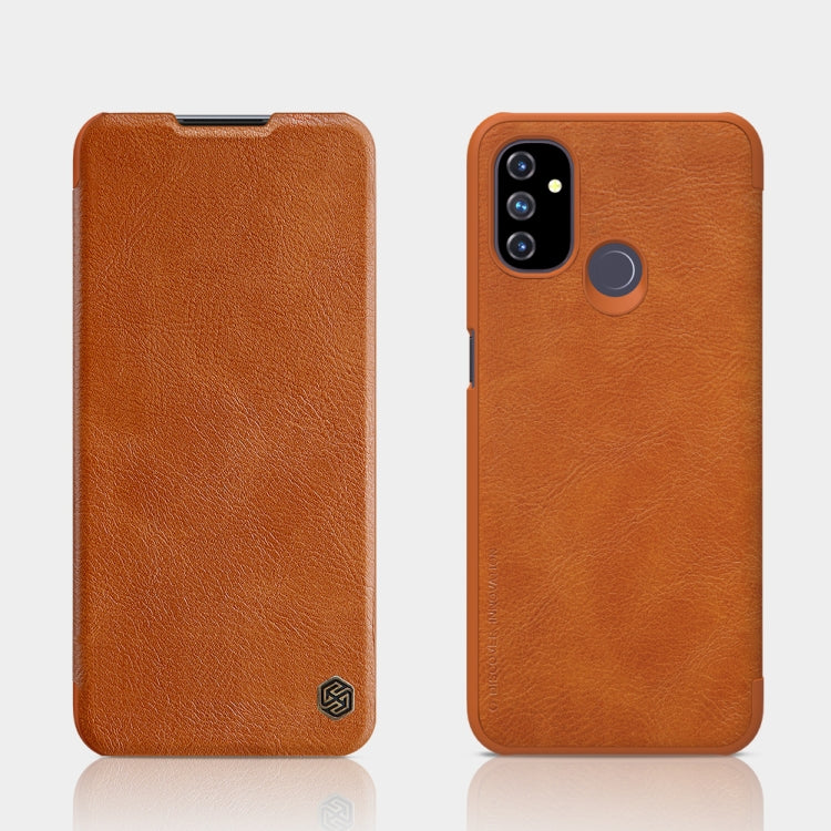 For OnePlus Nord N100 NILLKIN QIN Series Crazy Horse Texture Horizontal Flip Leather Case with Card Slot(Brown) by NILLKIN