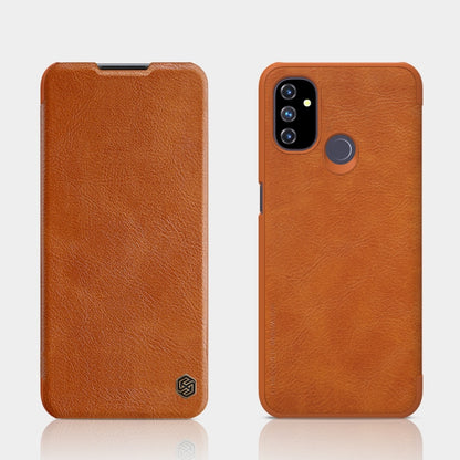 For OnePlus Nord N100 NILLKIN QIN Series Crazy Horse Texture Horizontal Flip Leather Case with Card Slot(Brown) by NILLKIN