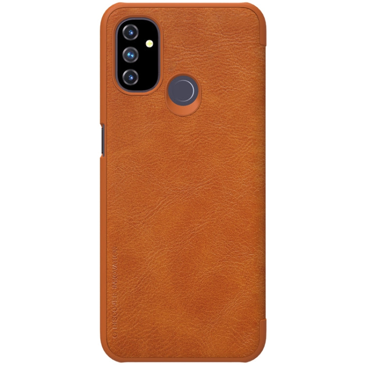 For OnePlus Nord N100 NILLKIN QIN Series Crazy Horse Texture Horizontal Flip Leather Case with Card Slot(Brown) by NILLKIN
