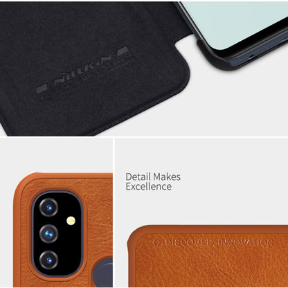 For OnePlus Nord N100 NILLKIN QIN Series Crazy Horse Texture Horizontal Flip Leather Case with Card Slot(Brown) by NILLKIN