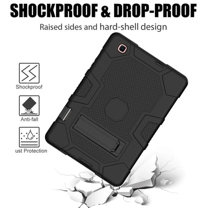 For Samsung Galaxy Tab S6 Lite P610 Contrast Color Robot Shockproof Silicone + PC Protective Case with Holder (Black) by bashfashion