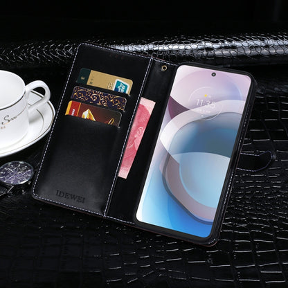 For Motorola One 5G Ace idewei Crocodile Texture Horizontal Flip Leather Case with Holder & Card Slots & Wallet(Dark Brown) by idewei