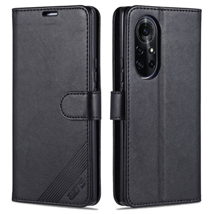 For Huawei nova 8 5G AZNS Sheepskin Texture Horizontal Flip Leather Case with Holder & Card Slots & Wallet(Black) by AZNS