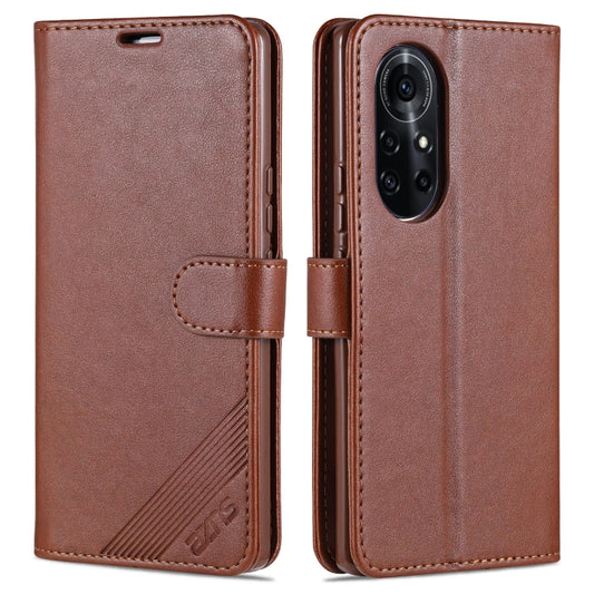 For Huawei nova 8 Pro 5G AZNS Sheepskin Texture Horizontal Flip Leather Case with Holder & Card Slots & Wallet(Brown) by AZNS