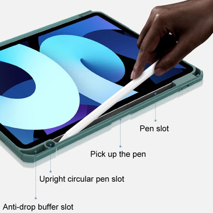 Mutural Pinyue Series PC + TPU Horizontal Flip Leather Case with Holder & Pen Slot & Sleep / Wake-up Function For iPad Air 2022 / 2020 10.9(Dark Green) by Mutural