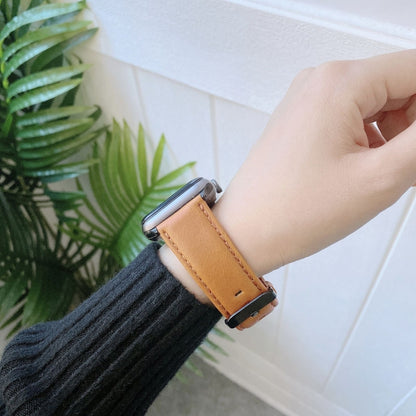 Crazy Horse Texture + Flat Texture Leather Watch Band For Apple Watch Ultra 49mm&Watch Ultra 2 49mm / Series 9&8&7 45mm / SE 3&SE 2&6&SE&5&4 44mm / 3&2&1 42mm(Coffee) by bashfashion