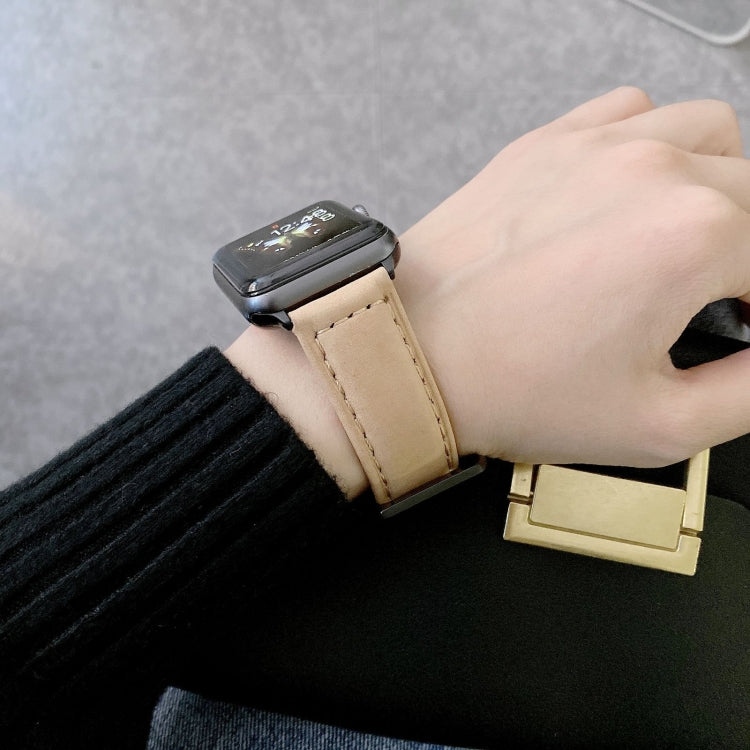 Big Head Buckle Leather Watch Band For Apple Watch Ultra 49mm&Watch Ultra 2 49mm / Series 9&8&7 45mm / SE 3&SE 2&6&SE&5&4 44mm / 3&2&1 42mm(Green) by bashfashion