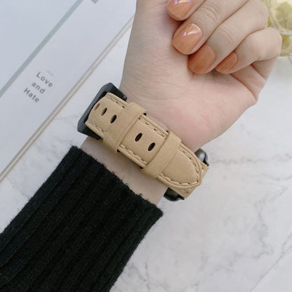 Big Head Buckle Leather Watch Band For Apple Watch Ultra 49mm&Watch Ultra 2 49mm / Series 9&8&7 45mm / SE 3&SE 2&6&SE&5&4 44mm / 3&2&1 42mm(Green) by bashfashion