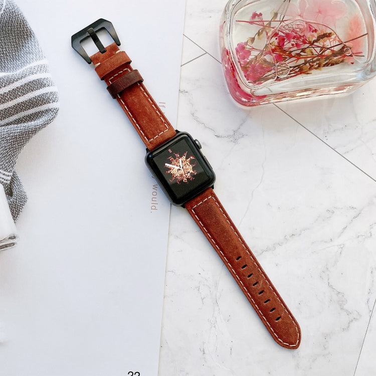 Big Head Buckle Leather Watch Band For Apple Watch Ultra 49mm&Watch Ultra 2 49mm / Series 9&8&7 45mm / SE 3&SE 2&6&SE&5&4 44mm / 3&2&1 42mm(Red) by bashfashion