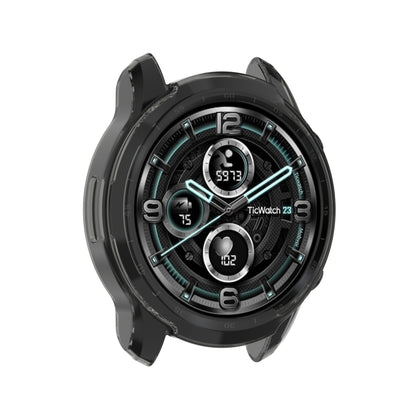 For TicWatch Pro 3 / Pro 3 Lite Half Coverage Hollowed TPU Protective Case(Transparent Black) by bashfashion