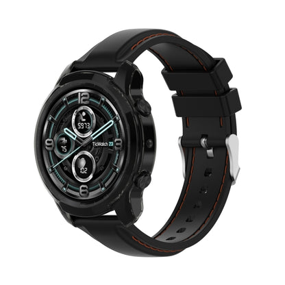 For TicWatch Pro 3 / Pro 3 Lite Half Coverage Hollowed TPU Protective Case(Transparent Black) by bashfashion