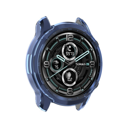 For TicWatch Pro 3 / Pro 3 Lite Half Coverage Hollowed TPU Protective Case(Transparent Blue) by bashfashion