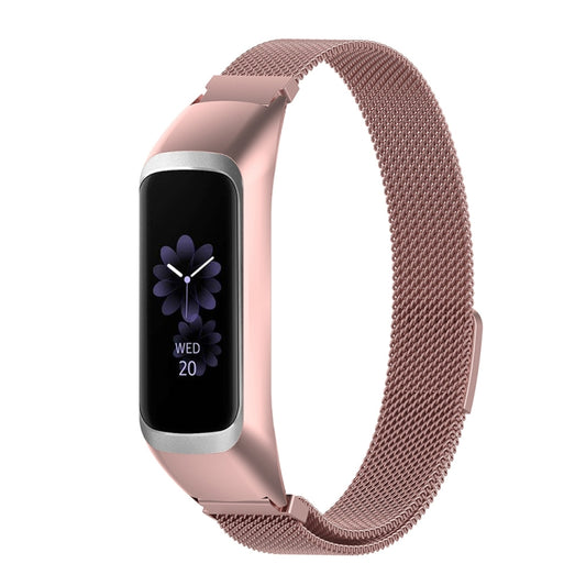 For Samsung Galaxy Fit 2 SM-R220 Milanese Watch Band(Rose Pink) by bashfashion