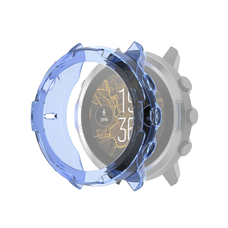 For Suunto 7 Half Coverage Hollowed TPU Protective Case(Transparent Blue) by bashfashion