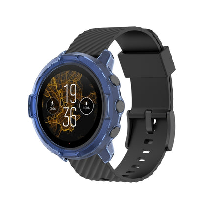 For Suunto 7 Half Coverage Hollowed TPU Protective Case(Transparent Blue) by bashfashion