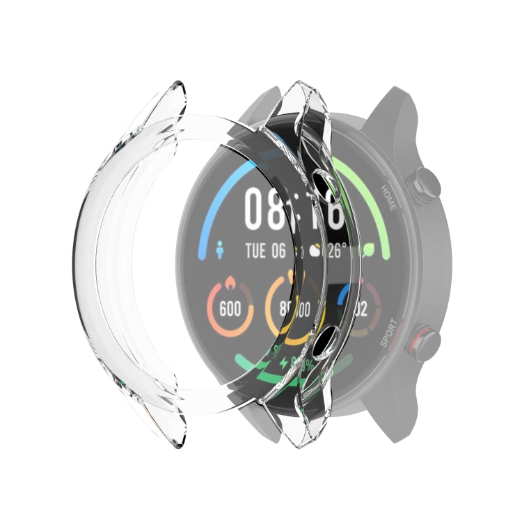 For Xiaomi Watch Color Sport Half Coverage Hollowed TPU Protective Case(Transparent White) by bashfashion