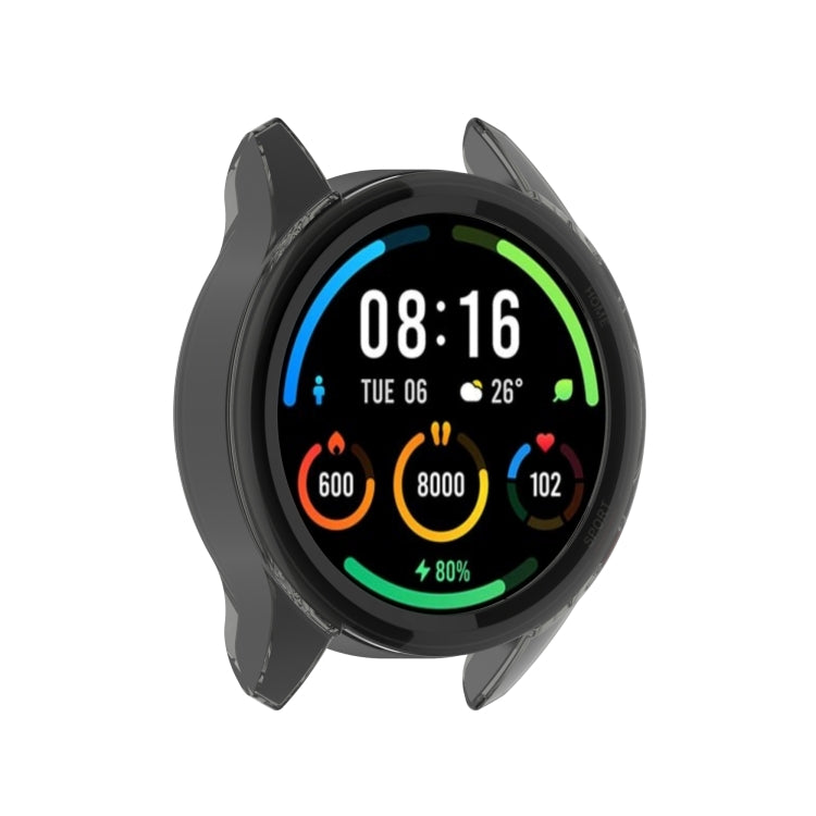 For Xiaomi Watch Color Sport Half Coverage Hollowed TPU Protective Case(Transparent Black) by bashfashion