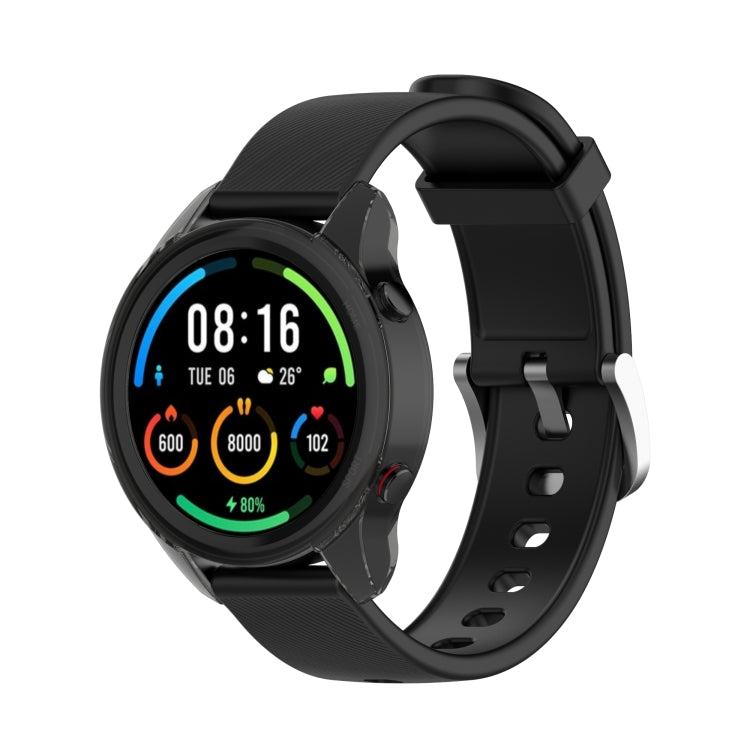 For Xiaomi Watch Color Sport Half Coverage Hollowed TPU Protective Case(Transparent Black) by bashfashion