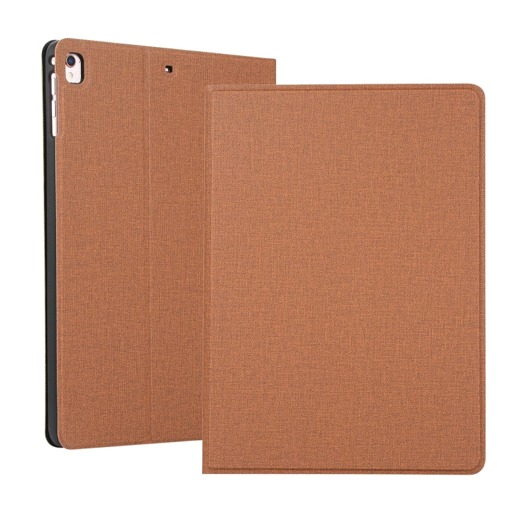 For iPad 10.2 2021 / 2020 / 2019 Voltage Craft Cloth TPU Protective Case with Holder(Brown) by bashfashion