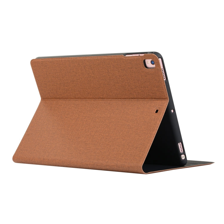 For iPad 10.2 2021 / 2020 / 2019 Voltage Craft Cloth TPU Protective Case with Holder(Brown) by bashfashion