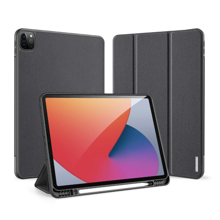 For iPad Pro 12.9 2022 / 2021 / 2020 DUX DUCIS Domo Series Horizontal Flip Magnetic TPU + PU Leather Tablet Case with Three-folding Holder & Pen Slot & Sleep / Wake-up Function(Black) by DUX DUCIS