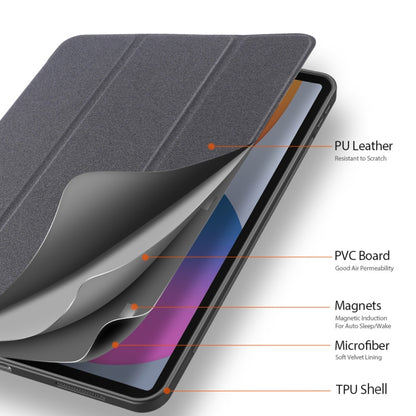 For iPad Pro 12.9 2022 / 2021 / 2020 DUX DUCIS Domo Series Horizontal Flip Magnetic TPU + PU Leather Tablet Case with Three-folding Holder & Pen Slot & Sleep / Wake-up Function(Black) by DUX DUCIS