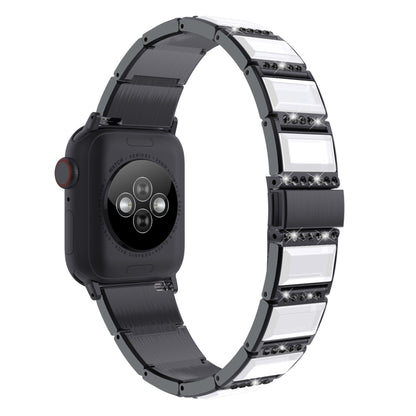 XingYao Series Two-tone Steel Watch Band For Apple Watch Series 9&8&7 41mm / SE 3&SE 2&6&SE&5&4 40mm / 3&2&1 38mm(Black+White) by bashfashion