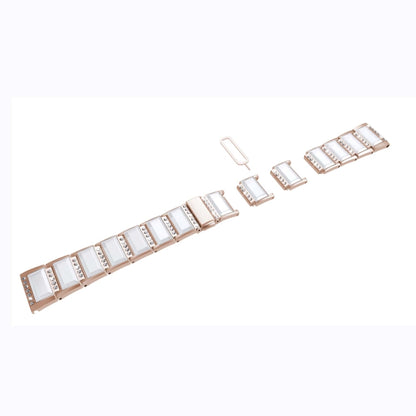 XingYao Series Two-tone Steel Watch Band For Apple Watch Series 9&8&7 41mm / SE 3&SE 2&6&SE&5&4 40mm / 3&2&1 38mm(Gold+White) by bashfashion