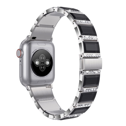 XingYao Series Two-tone Steel Watch Band For Apple Watch Series 9&8&7 41mm / SE 3&SE 2&6&SE&5&4 40mm / 3&2&1 38mm(Silver+Black) by bashfashion