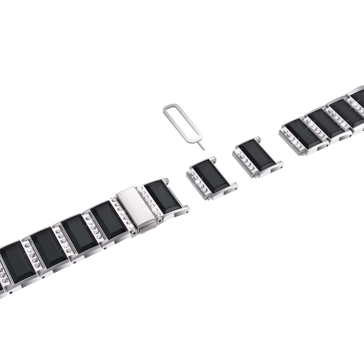 XingYao Series Two-tone Steel Watch Band For Apple Watch Series 9&8&7 41mm / SE 3&SE 2&6&SE&5&4 40mm / 3&2&1 38mm(Silver+Black) by bashfashion