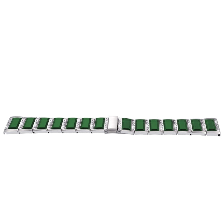XingYao Series Two-tone Steel Watch Band For Apple Watch Series 9&8&7 41mm / SE 3&SE 2&6&SE&5&4 40mm / 3&2&1 38mm(Silver+Green) by bashfashion