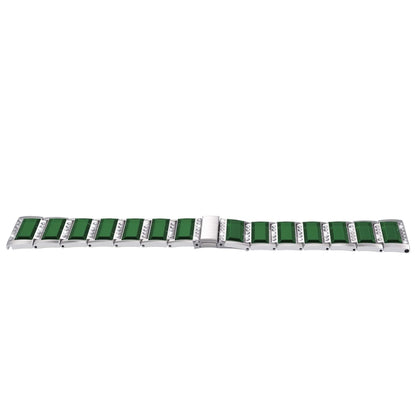 XingYao Series Two-tone Steel Watch Band For Apple Watch Series 9&8&7 41mm / SE 3&SE 2&6&SE&5&4 40mm / 3&2&1 38mm(Silver+Green) by bashfashion