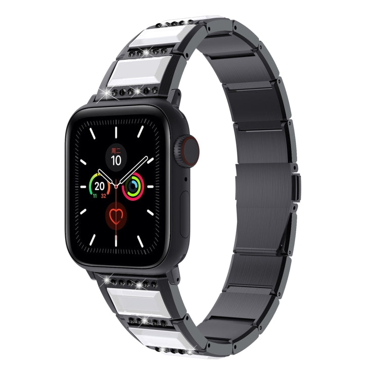 XingYao Series Two-tone Steel Watch Band For Apple Watch Ultra 49mm&Watch Ultra 2 49mm / Series 9&8&7 45mm / SE 3&SE 2&6&SE&5&4 44mm / 3&2&1 42mm(Black+White) by bashfashion
