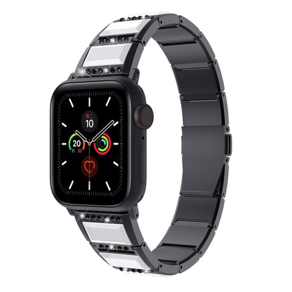 XingYao Series Two-tone Steel Watch Band For Apple Watch Ultra 49mm&Watch Ultra 2 49mm / Series 9&8&7 45mm / SE 3&SE 2&6&SE&5&4 44mm / 3&2&1 42mm(Black+White) by bashfashion