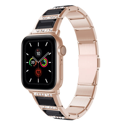 XingYao Series Two-tone Steel Watch Band For Apple Watch Ultra 49mm&Watch Ultra 2 49mm / Series 9&8&7 45mm / SE 3&SE 2&6&SE&5&4 44mm / 3&2&1 42mm(Gold+Black) by bashfashion