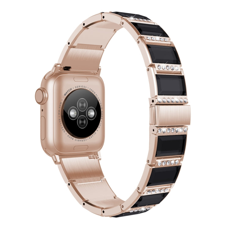 XingYao Series Two-tone Steel Watch Band For Apple Watch Ultra 49mm&Watch Ultra 2 49mm / Series 9&8&7 45mm / SE 3&SE 2&6&SE&5&4 44mm / 3&2&1 42mm(Gold+Black) by bashfashion