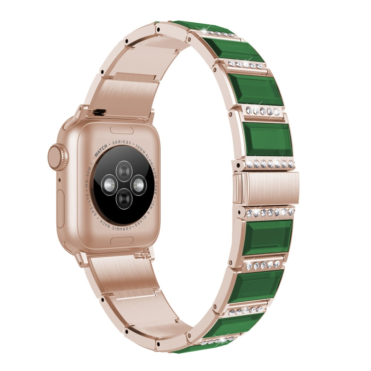 XingYao Series Two-tone Steel Watch Band For Apple Watch Ultra 49mm&Watch Ultra 2 49mm / Series 9&8&7 45mm / SE 3&SE 2&6&SE&5&4 44mm / 3&2&1 42mm(Gold+Green) by bashfashion
