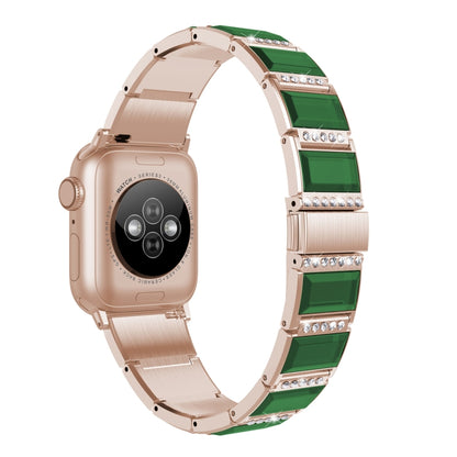 XingYao Series Two-tone Steel Watch Band For Apple Watch Ultra 49mm&Watch Ultra 2 49mm / Series 9&8&7 45mm / SE 3&SE 2&6&SE&5&4 44mm / 3&2&1 42mm(Gold+Green) by bashfashion
