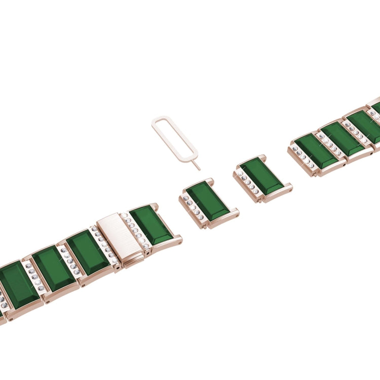 XingYao Series Two-tone Steel Watch Band For Apple Watch Ultra 49mm&Watch Ultra 2 49mm / Series 9&8&7 45mm / SE 3&SE 2&6&SE&5&4 44mm / 3&2&1 42mm(Gold+Green) by bashfashion